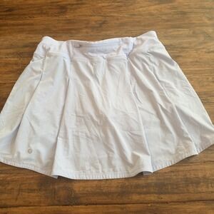 Lululemon Pace Rival Mid-Rise Skirt Size 12 Blue Tennis Skort Golf Gym Pocket